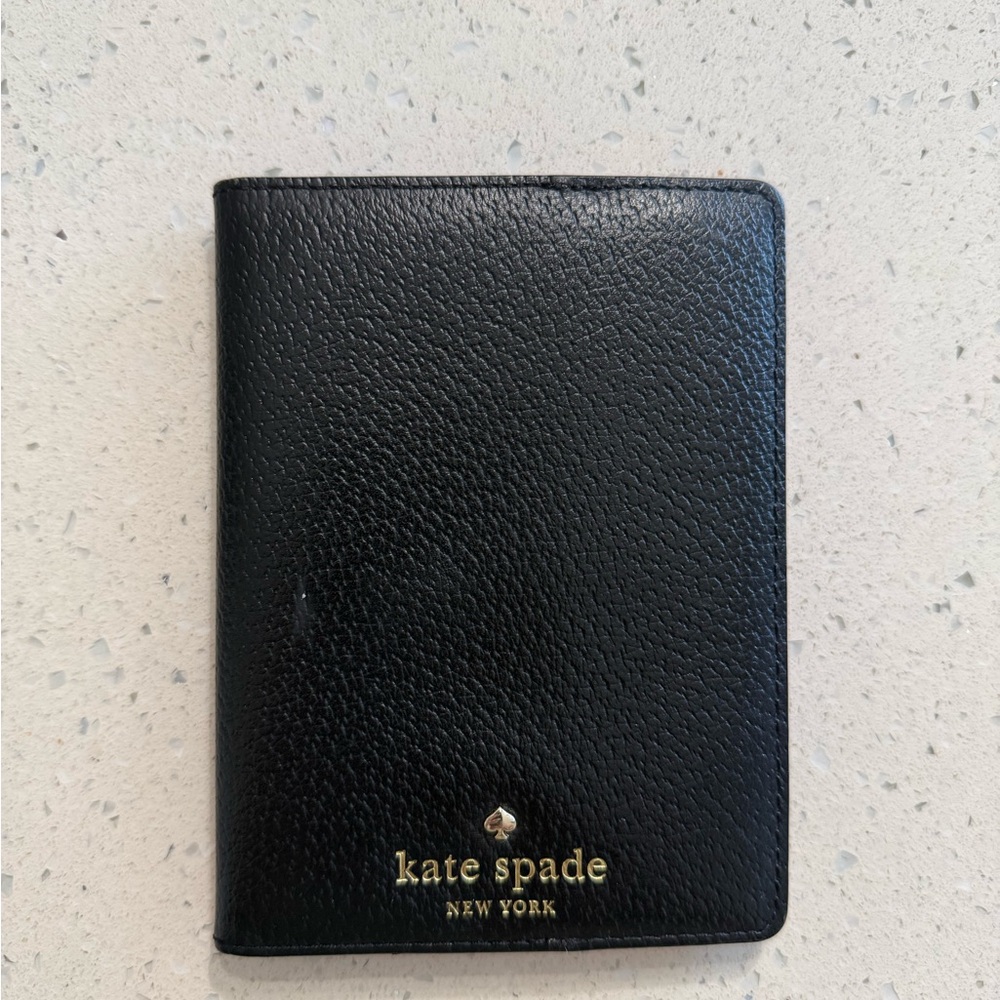 Kate Spade Black Textured Passport Cover